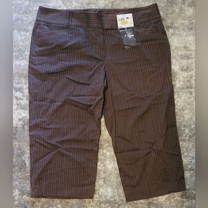 NWT Vintage Apostrophe Low Rise Misses Crop Dress Pants - Pinstripe - 2000's Y2K